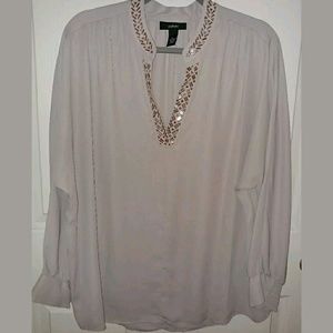Alfani Beige Embellished Tunic XL